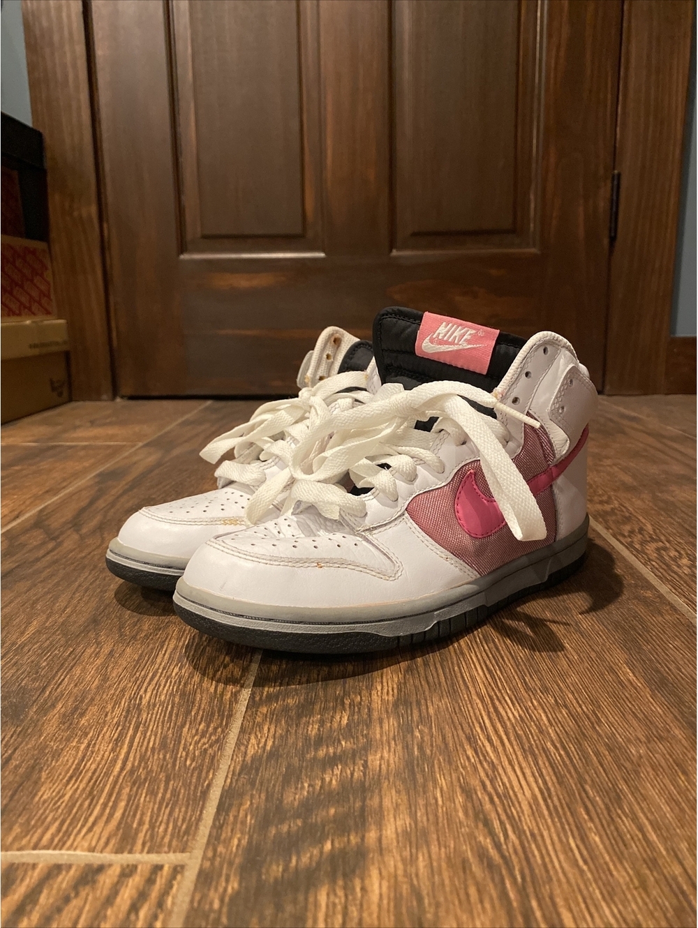 Nike Dunk High White Pink Clay Sneaker Shoes 318676 161 Womens Size 6